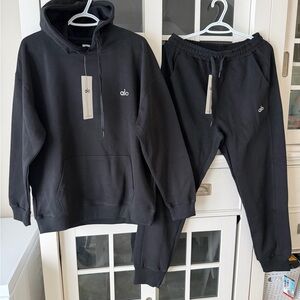 Men's Black Hoodie Sweater and Joggers Set